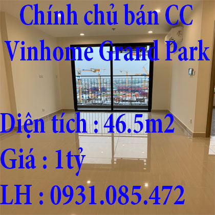 Chính chủ bán nhà chung cư  Vinhome Grand Park