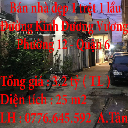 Bán nhà đẹp ở Hẻm 19, Đường Kinh Dương Vương, Phường 12, Quận 6, Hồ Chí Minh