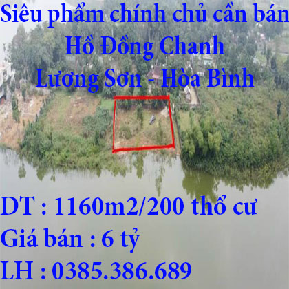Siêu phẩm chính chủ cần bán 1160m2 Hồ Đồng Chanh, Lương Sơn, Hòa Bình giá tốt